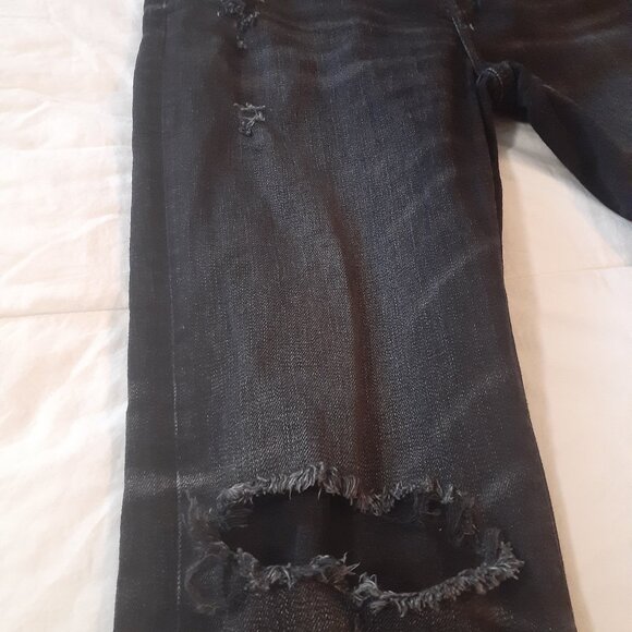 Men's American Eagle Distressed Black Denim, Size 30 Waist/34 Length - Picture 7 of 8